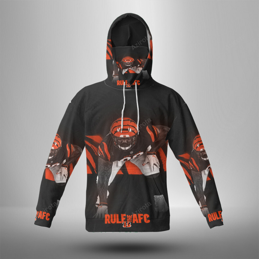 Cincinnati Bengals Player Rule 3D Mask With Hoodie For Men And Women Nfl Fans Gear