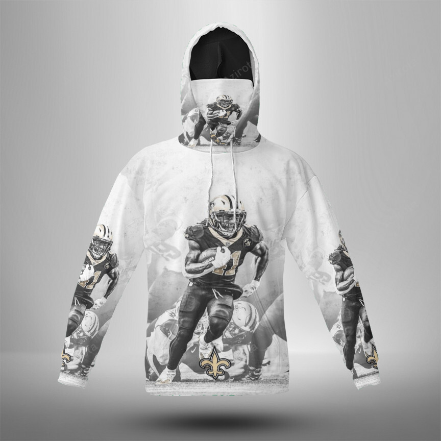 New Orleans Saints Alvin Kamara4 3D Mask With Hoodie For Men And Women Nfl Fans Gear