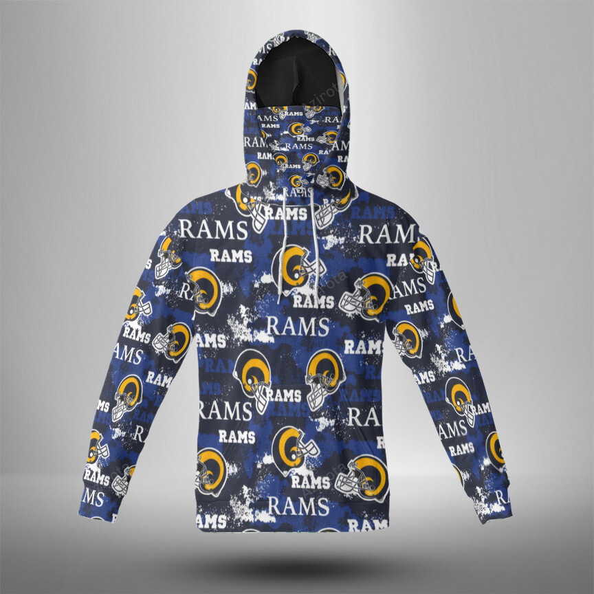 Los Angeles Rams5 3D Stylist Mask With Hoodie For Men And Women Nfl Fans Gear