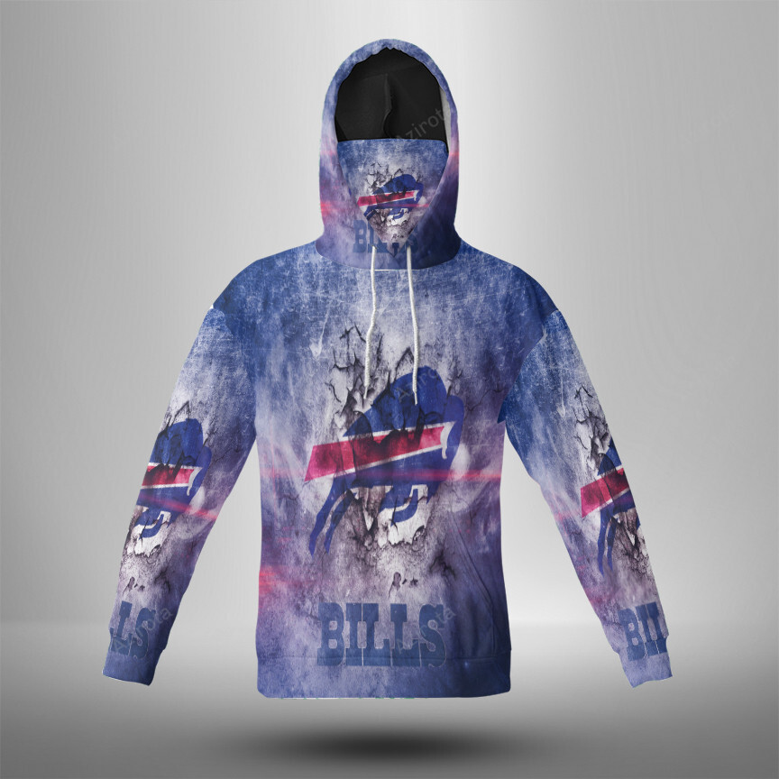 Buffalo Bills Logo V9 3D Mask With Hoodie For Men And Women Nfl Fans Gear