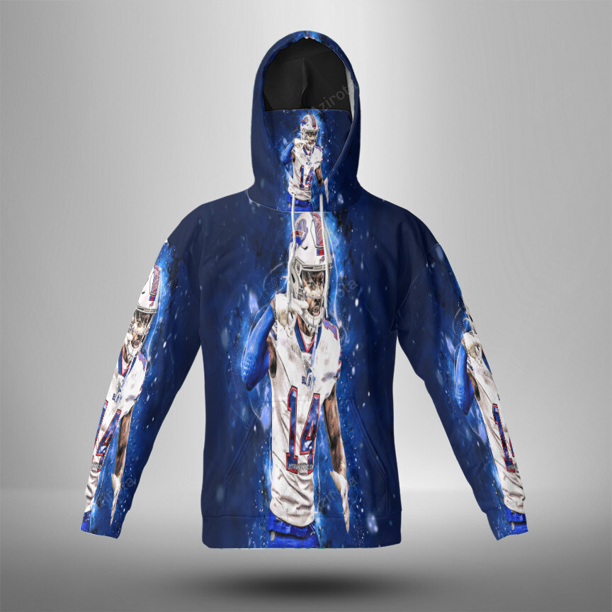 Buffalo Bills 91 Ed Oliver 3D Mask With Hoodie For Men And Women Nfl Fans Gear
