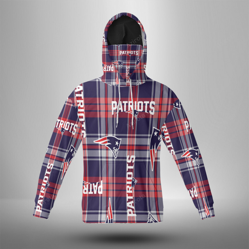 New England Patriots Football 3D Mask Hoodie Fan Nfl Gear For Men And Women