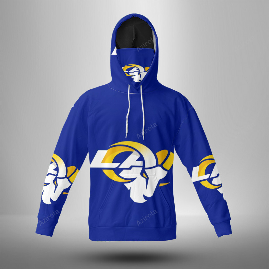 Los Angeles Rams White La Navy 3D Mask With Hoodie For Men And Women Nfl Fans Gear