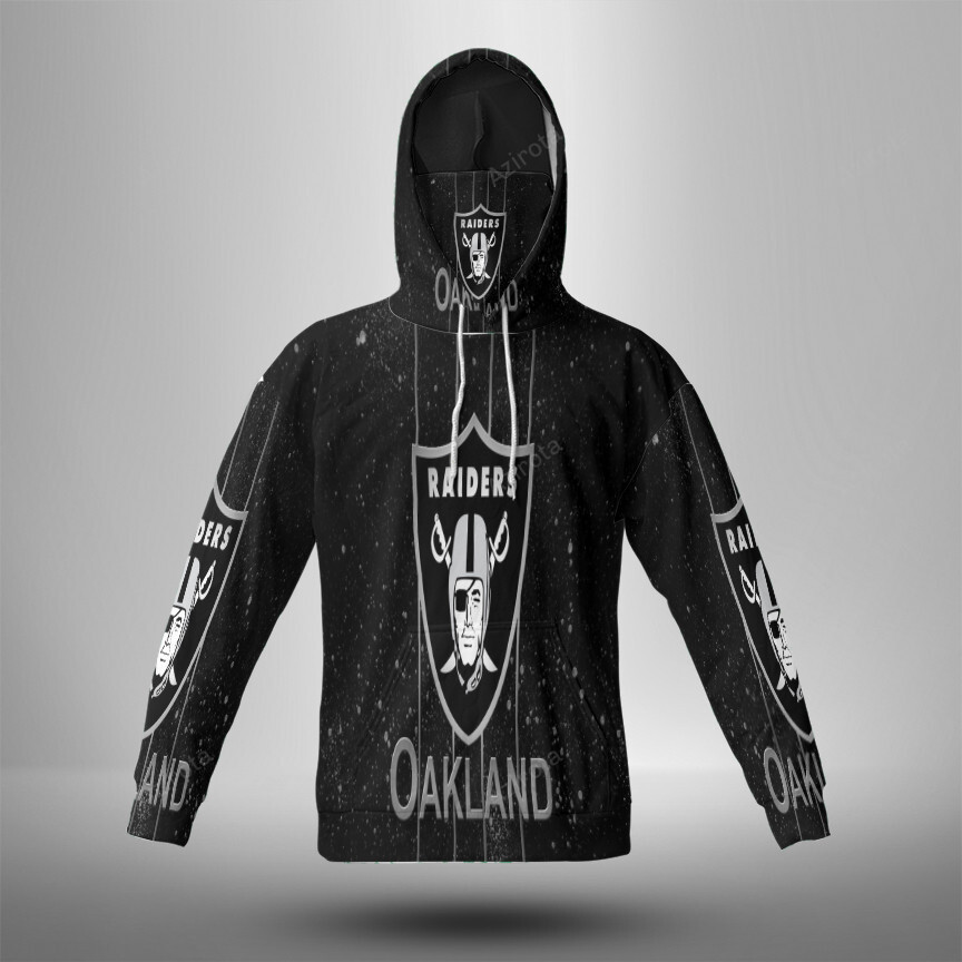 Las Vegas Raiders Logo Art25 3D Mask With Hoodie For Men And Women Nfl Fans Gear