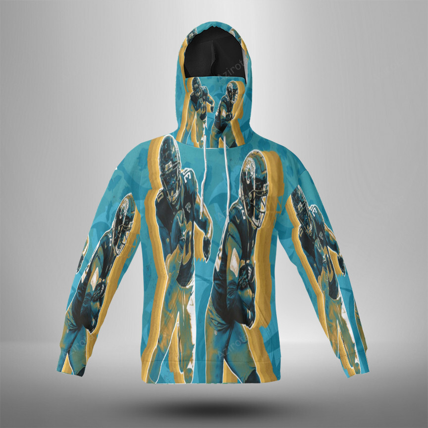 Jacksonville Jaguars James Robinson 30 V2 3D Mask With Hoodie For Men And Women Nfl Fans Gear