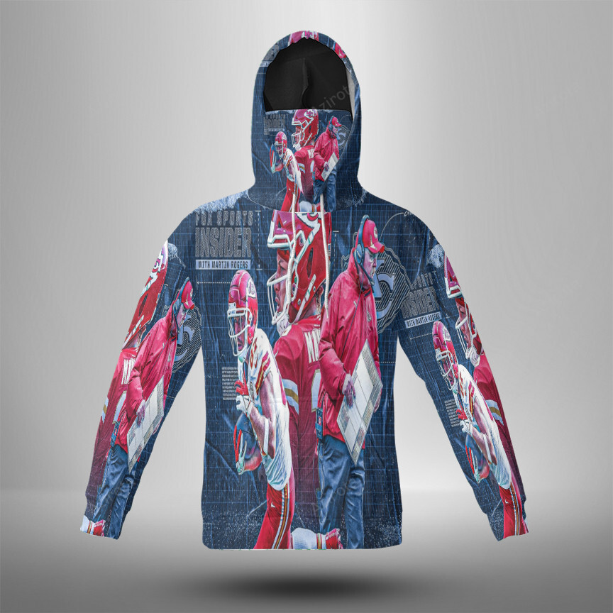Kansas City Chiefs Team V4 3D Mask With Hoodie For Men And Women Nfl Fans Gear