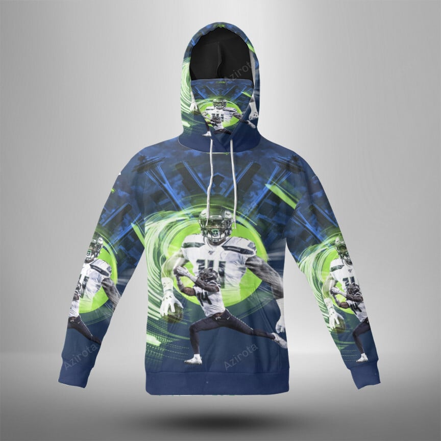 Seattle Seahawks Dk Metcalf3 3D Mask With Hoodie For Men And Women Nfl Fans Gear