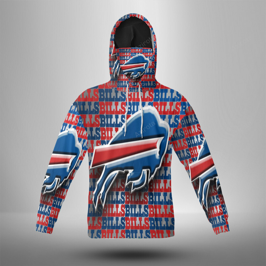 Buffalo Bills Logo V12 3D Mask With Hoodie For Men And Women Nfl Fans Gear