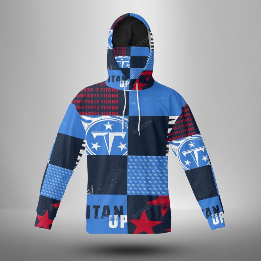 Tennessee Titans Blue1 3D Mask With Hoodie For Men And Women Nfl Fans Gear