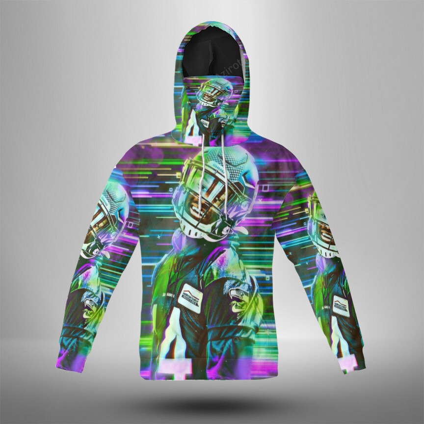 Seattle Seahawks Dk Metcalf2 3D Mask With Hoodie For Men And Women Nfl Fans Gear
