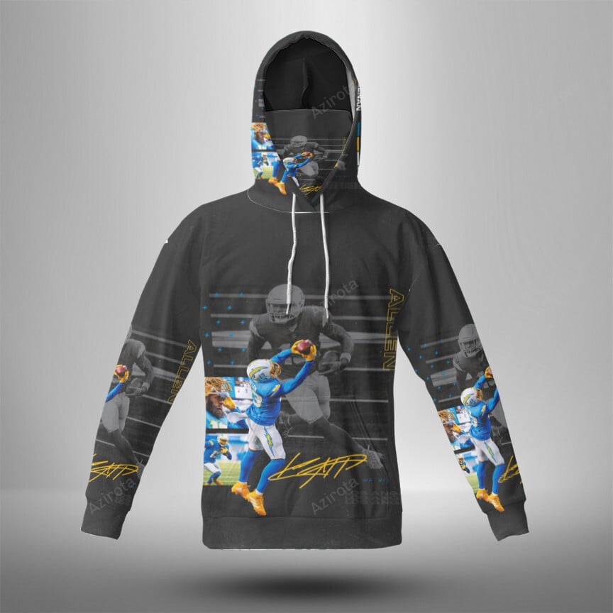 Los Angeles Chargers Keenan Allen5 3D Mask With Hoodie For Men And Women Nfl Fans Gear