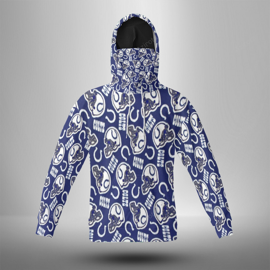 Indianapolis Colts 3D Mask With Hoodie For Men And Women Nfl Fans Gear