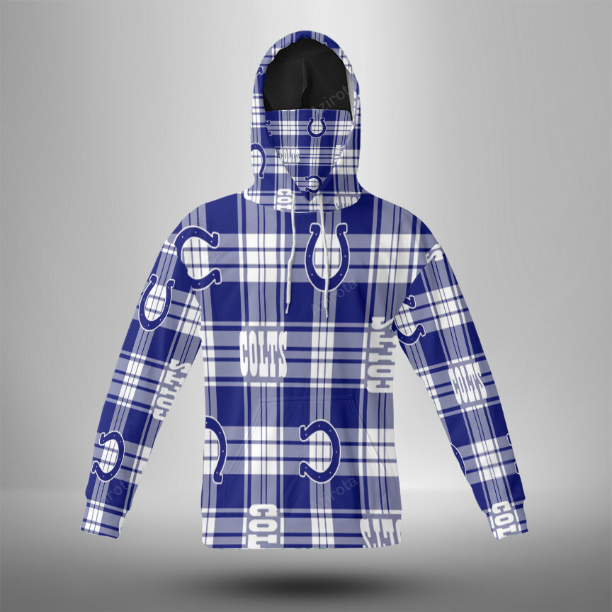 Indianapolis Colts 3D Mask With Hoodie For Men And Women Nfl Fans Gear