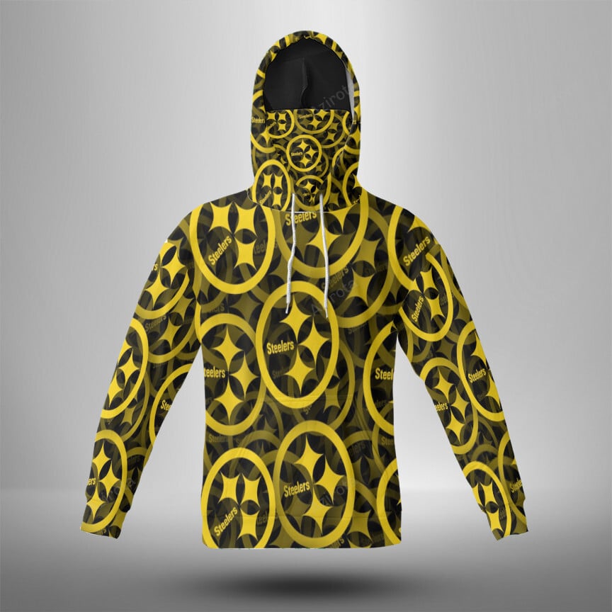 Pittsburgh Steelers Seamless 3D Mask With Hoodie For Men And Women Nfl Fans Gear