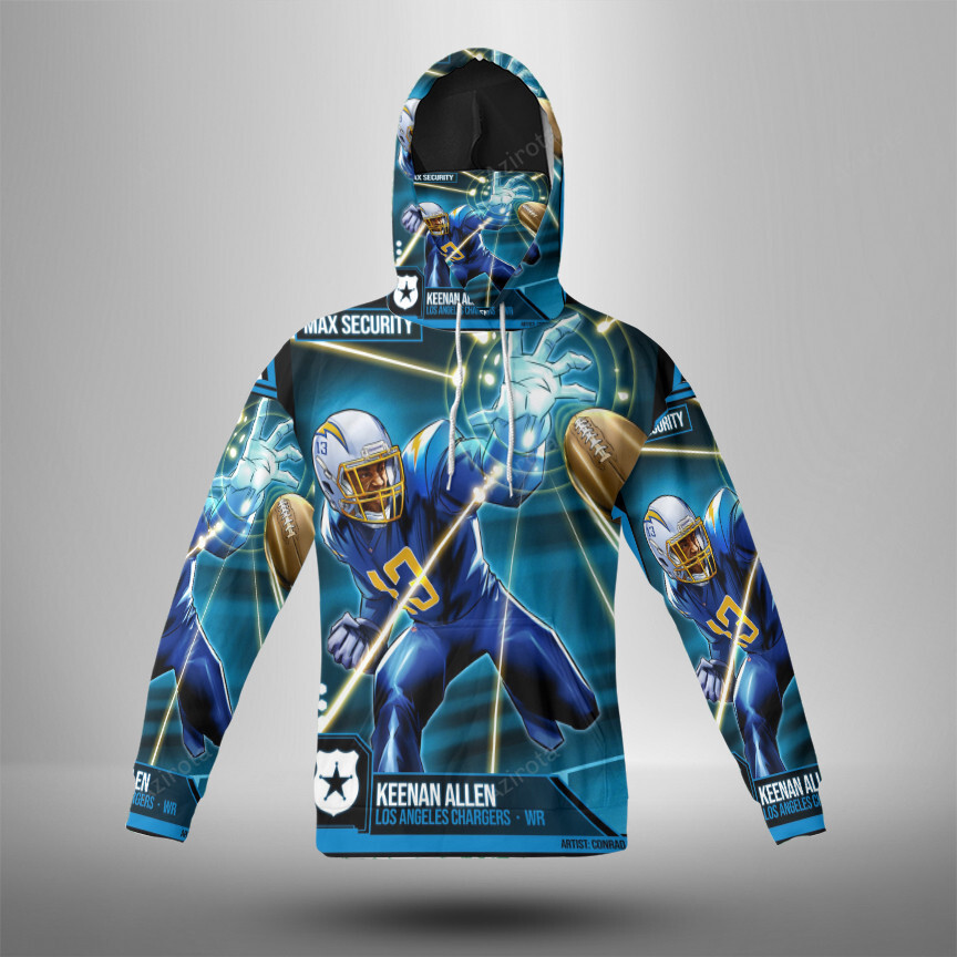 Los Angeles Chargers 13 Keenan Allen 3D Mask With Hoodie For Men And Women Nfl Fans Gear
