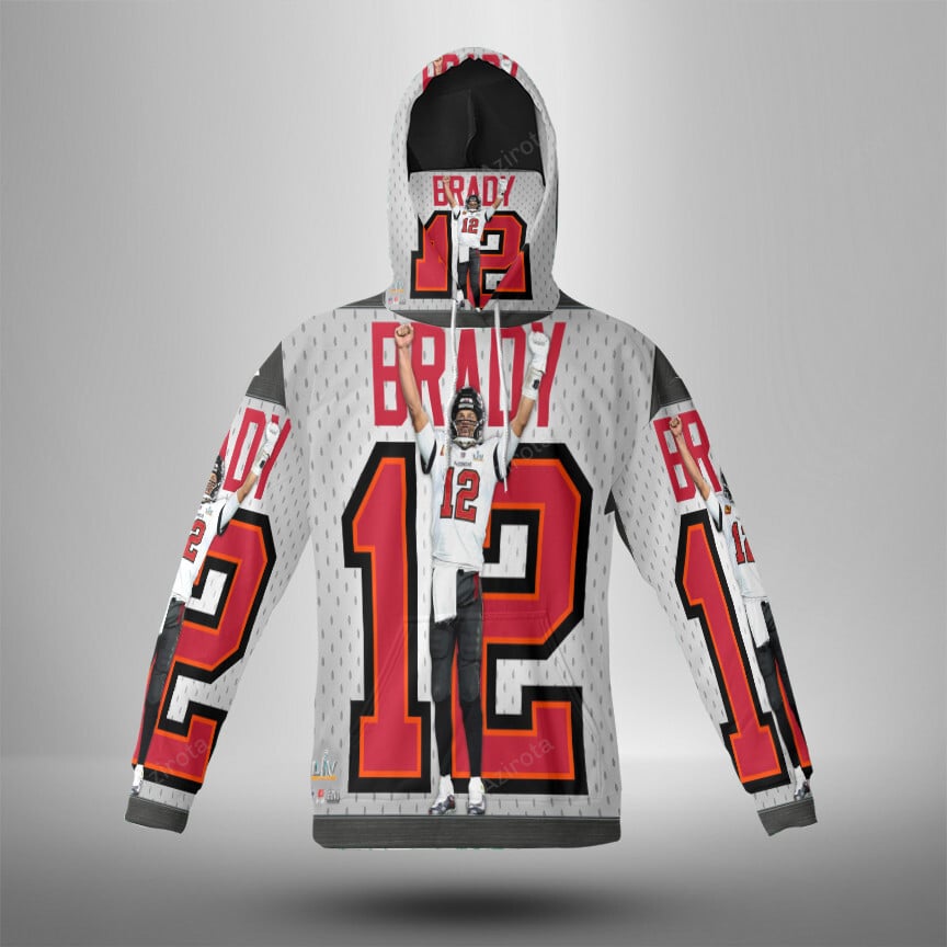 Tampa Bay Buccaneers Tom Brady V43 3D Mask With Hoodie For Men And Women Nfl Fans Gear