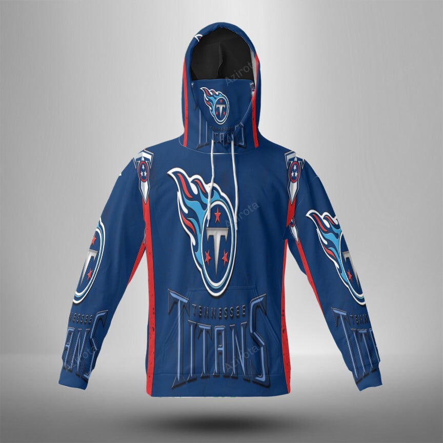 Tennessee Titans Emblem V5 3D Mask With Hoodie For Men And Women Nfl Fans Gear