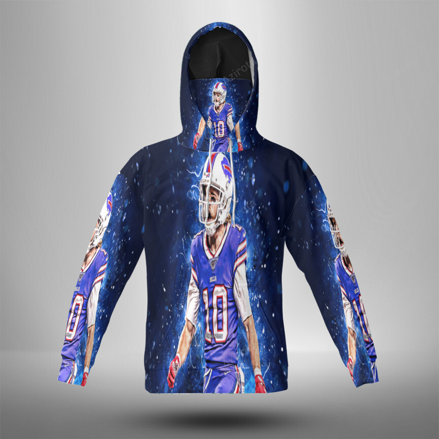 Buffalo Bills 10 Cole Beasley 3D Mask With Hoodie For Men And Women Nfl Fans Gear