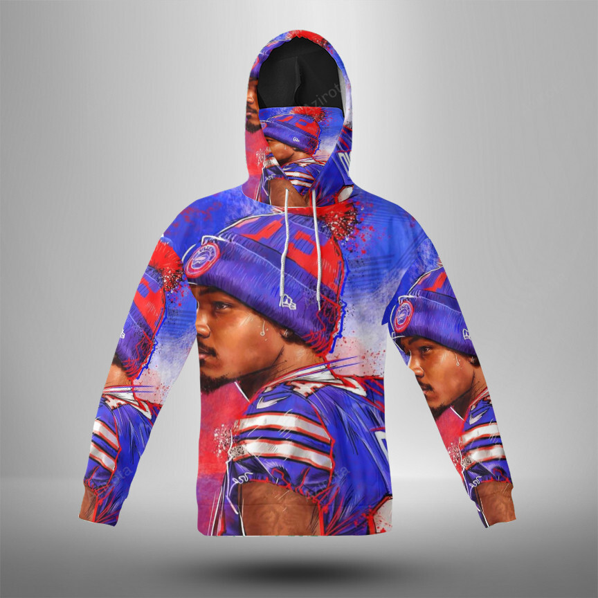 Buffalo Bills Stefon Diggs V1 3D Mask With Hoodie For Men And Women Nfl Fans Gear