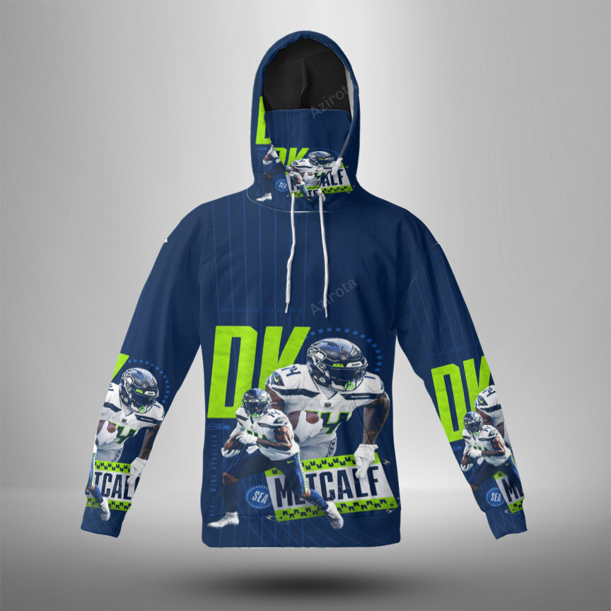 Seattle Seahawks Dk Metcalf1 3D Mask With Hoodie For Men And Women Nfl Fans Gear