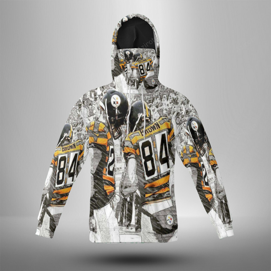 Pittsburgh Steelers Players Team M4 3D Mask With Hoodie For Men And Women Nfl Fans Gear