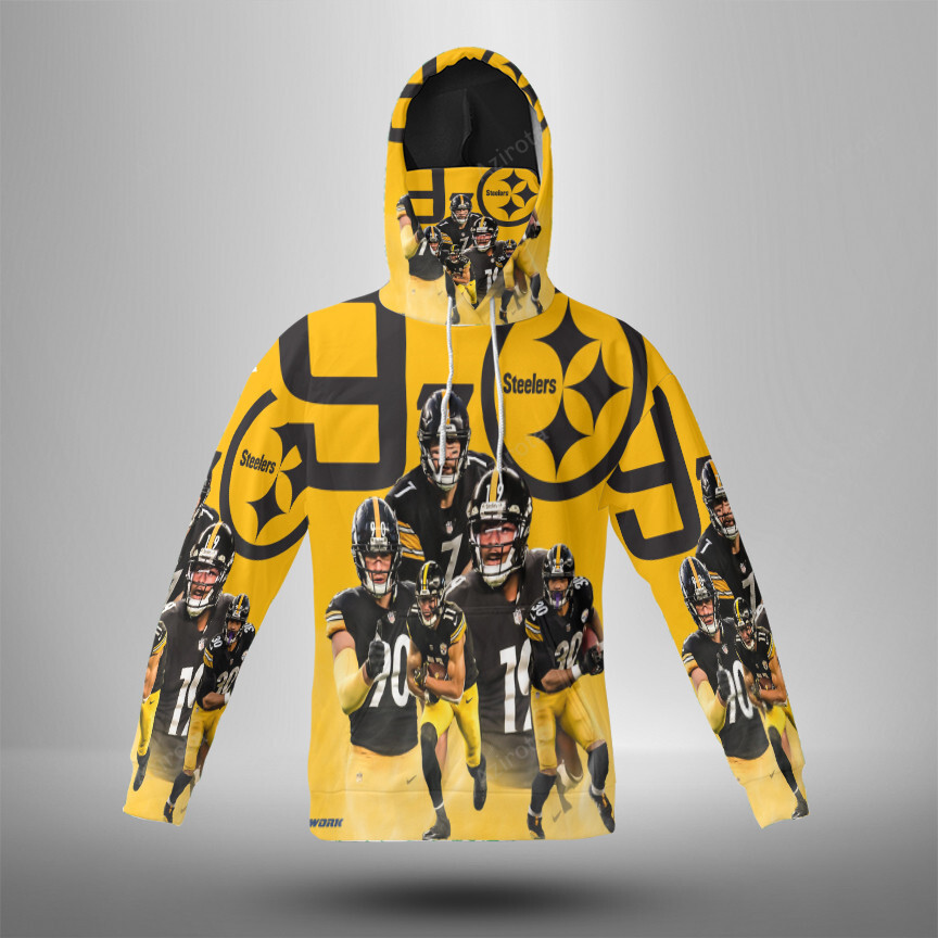 Pittsburgh Steelers Players Team M5 3D Mask With Hoodie For Men And Women Nfl Fans Gear