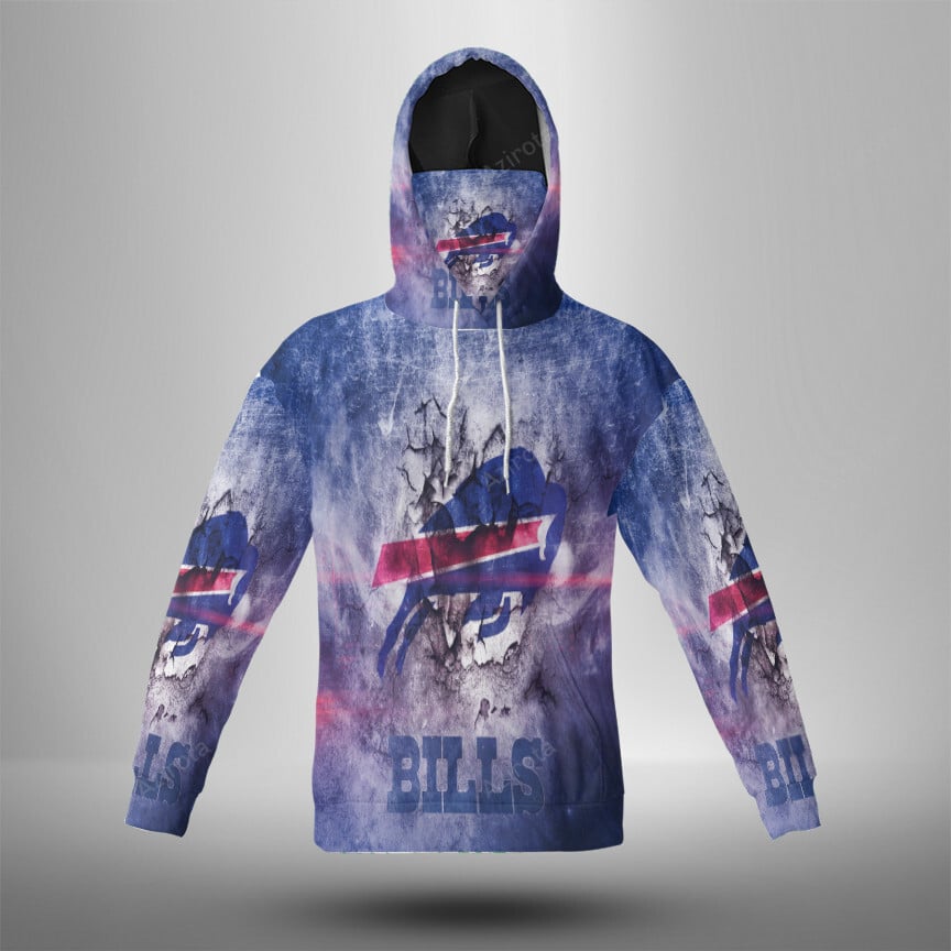 Buffalo Bills Logo V9 3D Mask With Hoodie For Men And Women Nfl Fans Gear