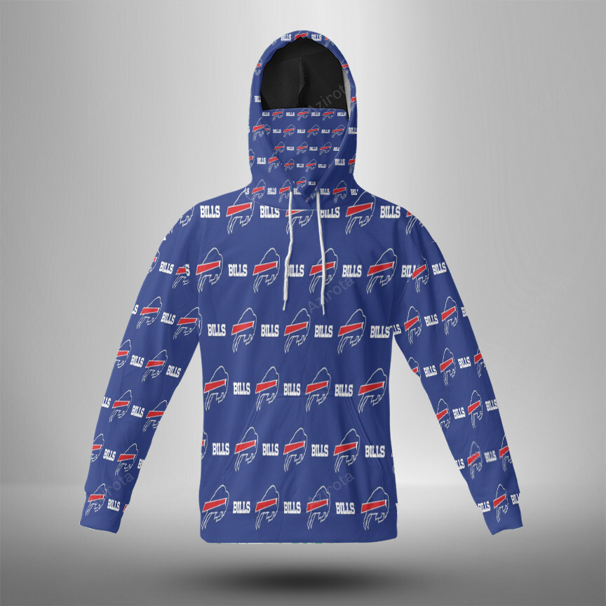 Buffalo Bills Logo V13 3D Mask With Hoodie For Men And Women Nfl Fans Gear