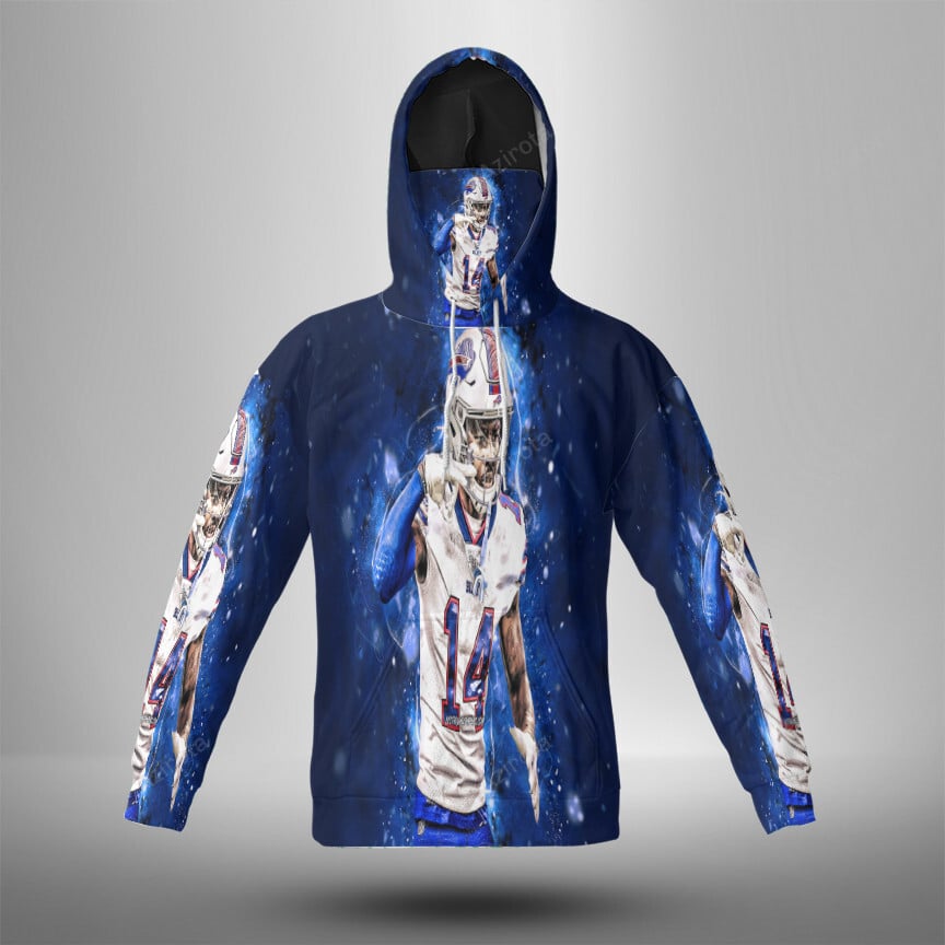 Buffalo Bills 91 Ed Oliver 3D Mask With Hoodie For Men And Women Nfl Fans Gear