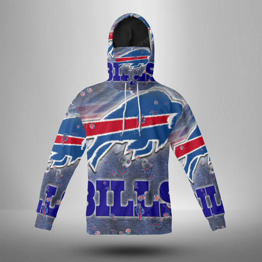 Buffalo Bills Logo V22 3D Mask With Hoodie For Men And Women Nfl Fans Gear