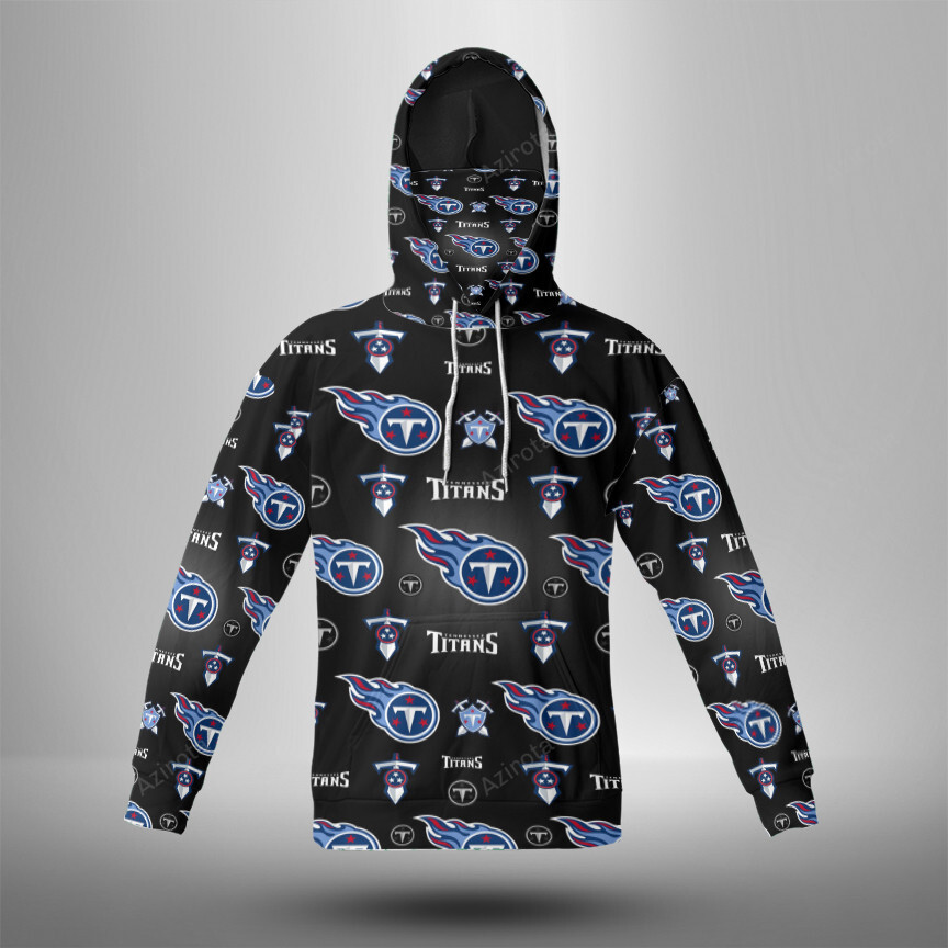 Tennessee Titans Emblem V11 3D Mask With Hoodie For Men And Women Nfl Fans Gear