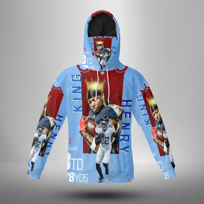 Tennessee Titans Derrick Henry4 3D Mask With Hoodie For Men And Women Nfl Fans Gear