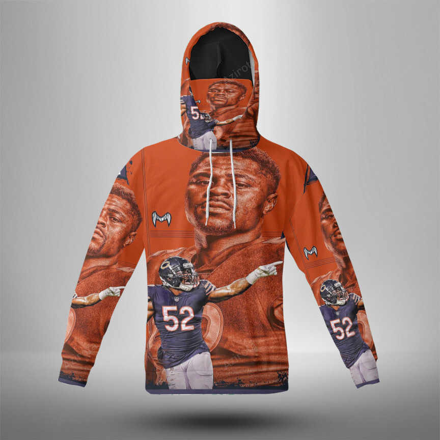 Chicago Bears Khalil Mack5 3D Mask With Hoodie For Men And Women Nfl Fans Gear