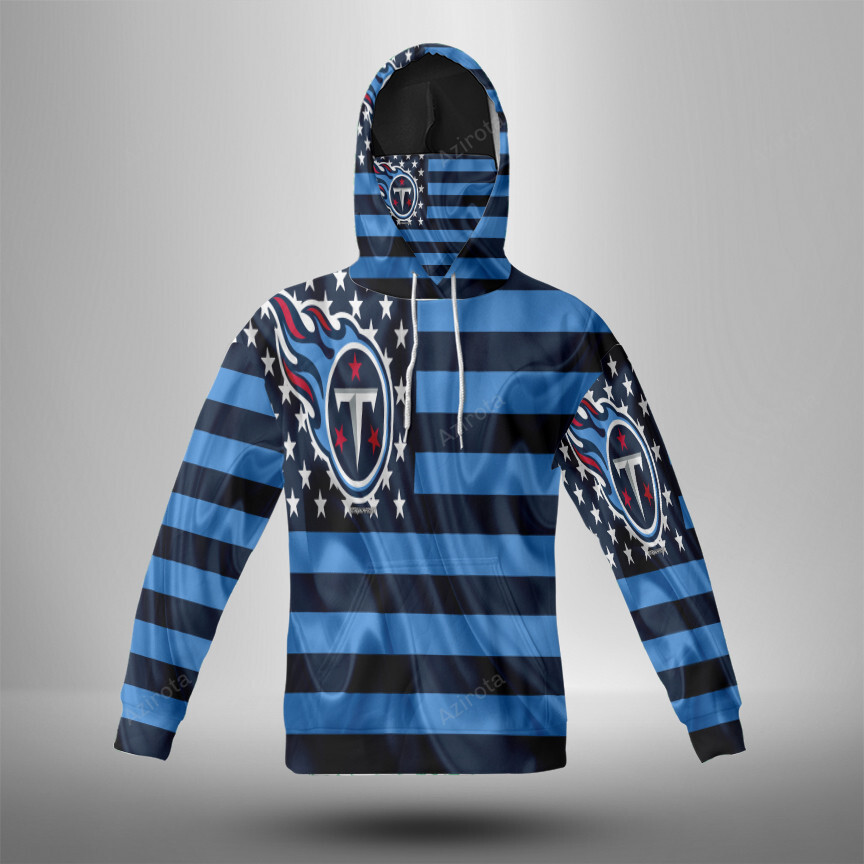 Tennessee Titans American Flag V23 3D Mask With Hoodie For Men And Women Nfl Fans Gear