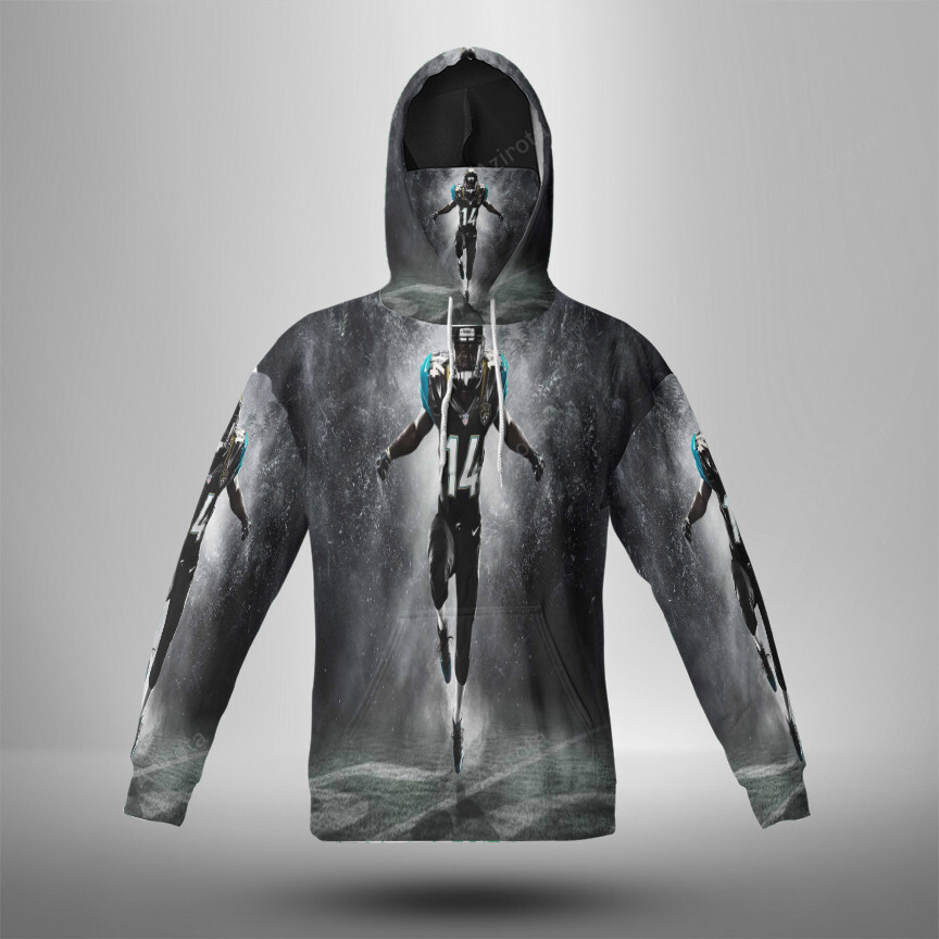 Jacksonville Jaguars Player No14 3D Mask With Hoodie For Men And Women Nfl Fans Gear