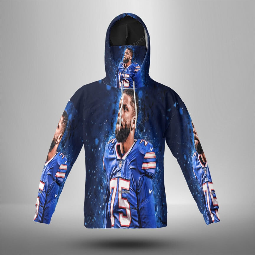 Buffalo Bills 75 Darryl Williams 3D Mask With Hoodie For Men And Women Nfl Fans Gear