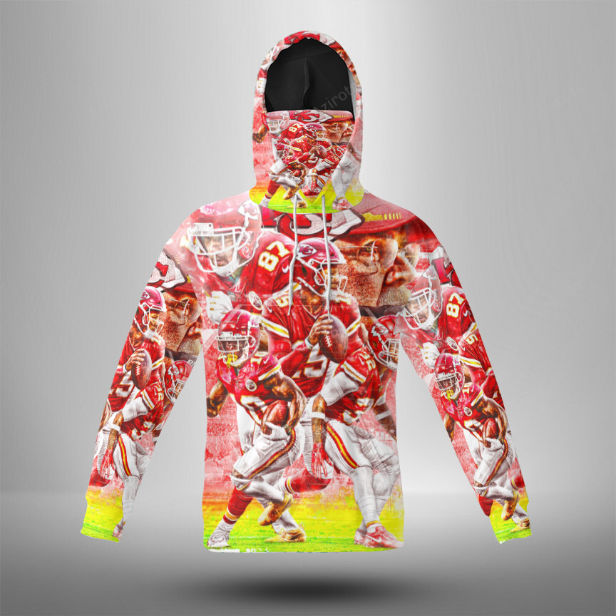 Kansas City Chiefs Team V13 3D Mask With Hoodie For Men And Women Nfl Fans Gear