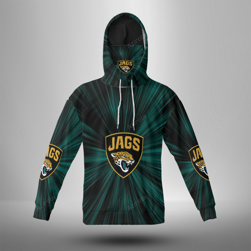 Jacksonville Jaguars Emblem V1 3D Mask With Hoodie For Men And Women Nfl Fans Gear