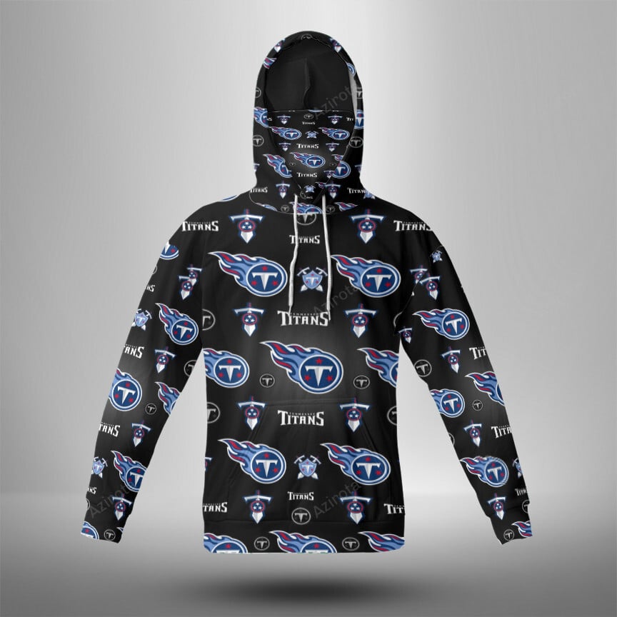Tennessee Titans Emblem V11 3D Mask With Hoodie For Men And Women Nfl Fans Gear