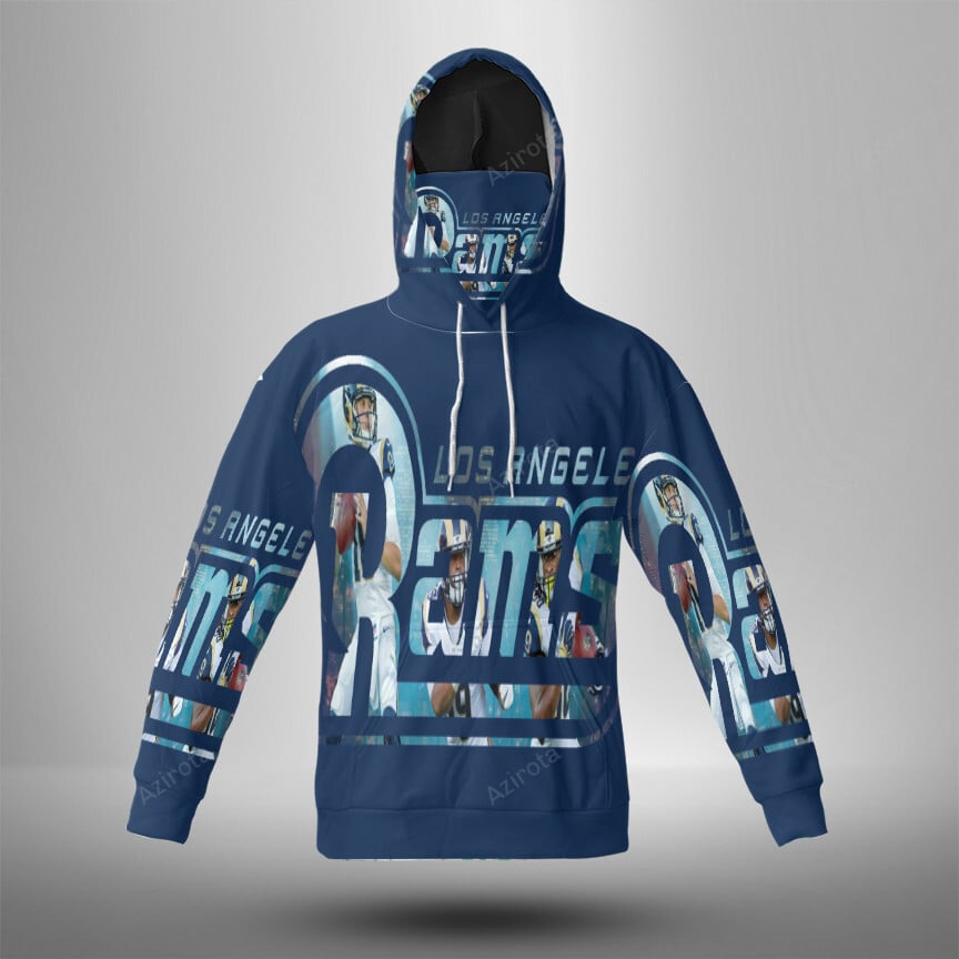 Los Angeles Rams Players Navy 3D Mask With Hoodie For Men And Women Nfl Fans Gear