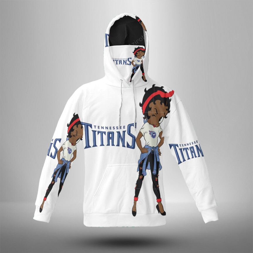 Tennessee Titans Betty Boop V24 3D Mask With Hoodie For Men And Women Nfl Fans Gear