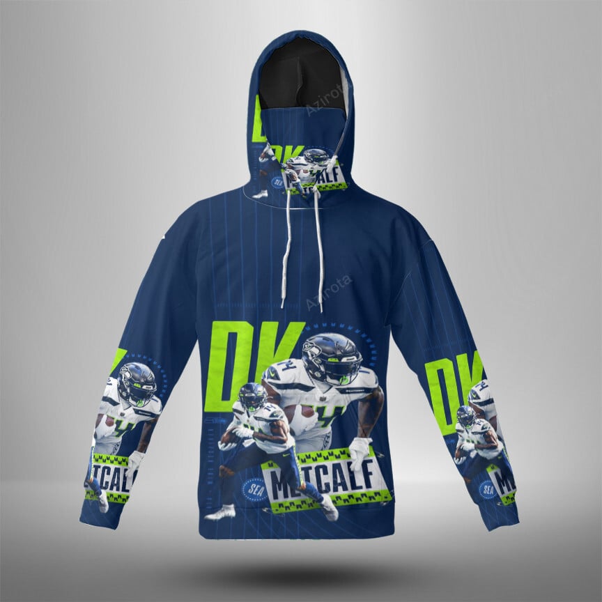 Seattle Seahawks Dk Metcalf1 3D Mask With Hoodie For Men And Women Nfl Fans Gear