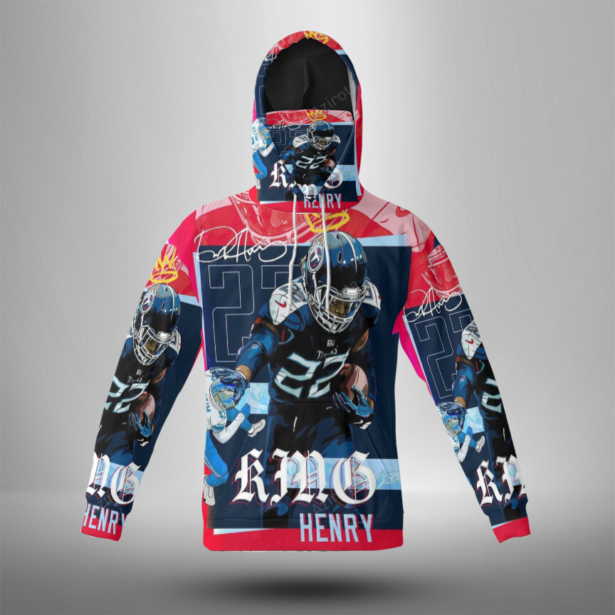 Tennessee Titans Derrick Henry2 3D Mask With Hoodie For Men And Women Nfl Fans Gear