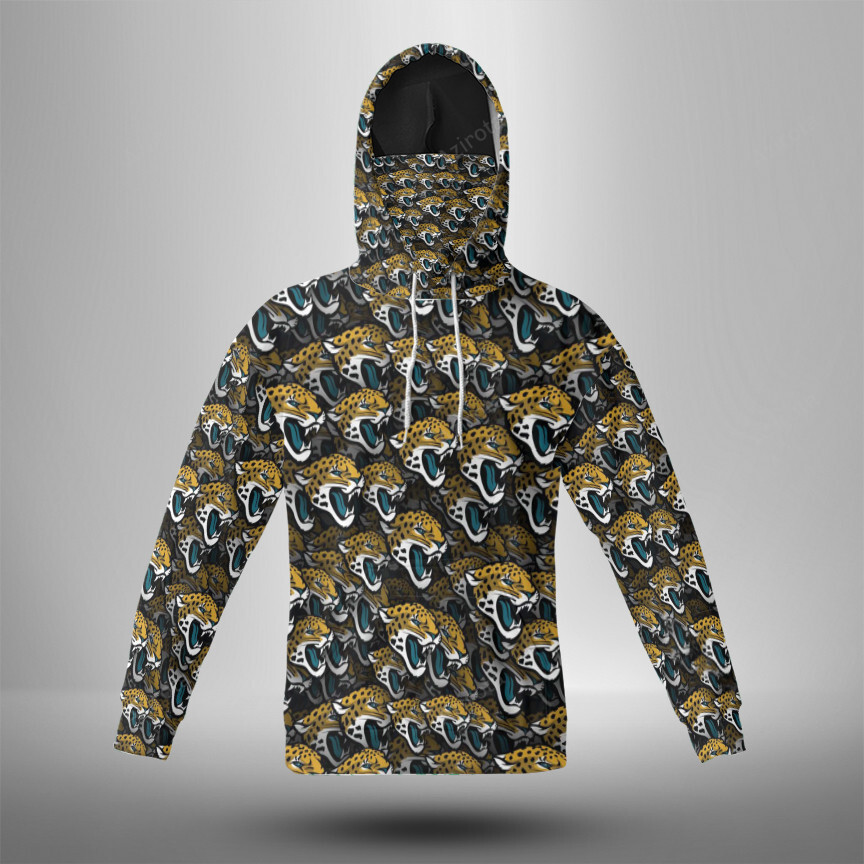 Jacksonville Jaguars Emblem V12 3D Mask With Hoodie For Men And Women Nfl Fans Gear