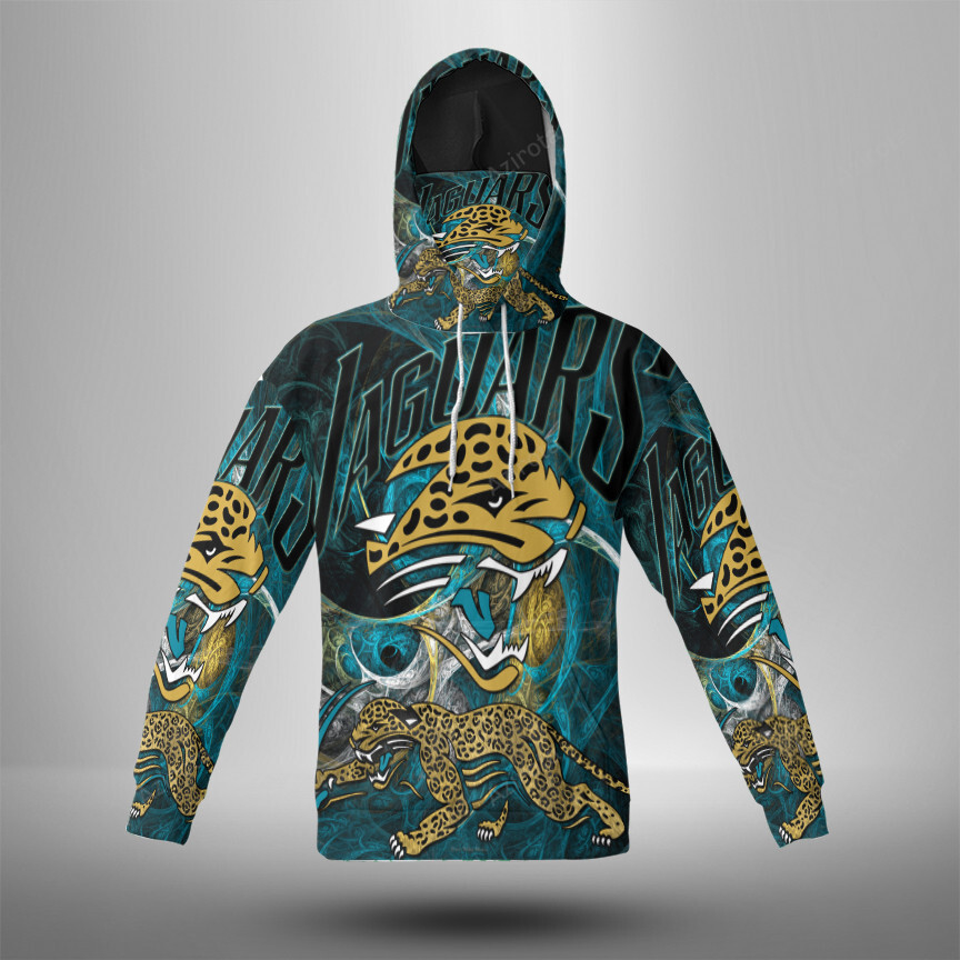 Jacksonville Jaguars Emblem V3 3D Mask With Hoodie For Men And Women Nfl Fans Gear