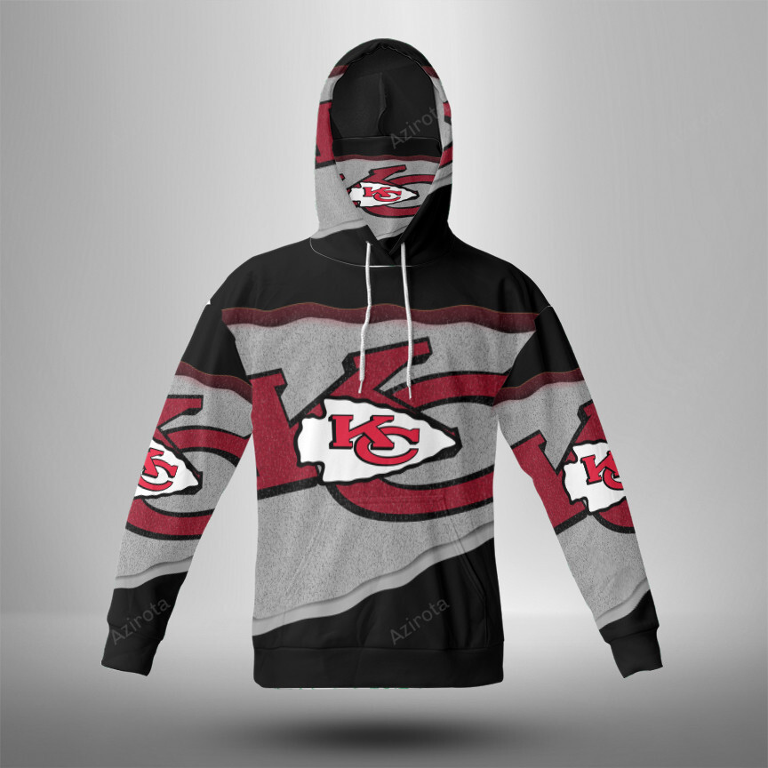 Kansas City Chiefs Emblem V2 3D Mask With Hoodie For Men And Women Nfl Fans Gear