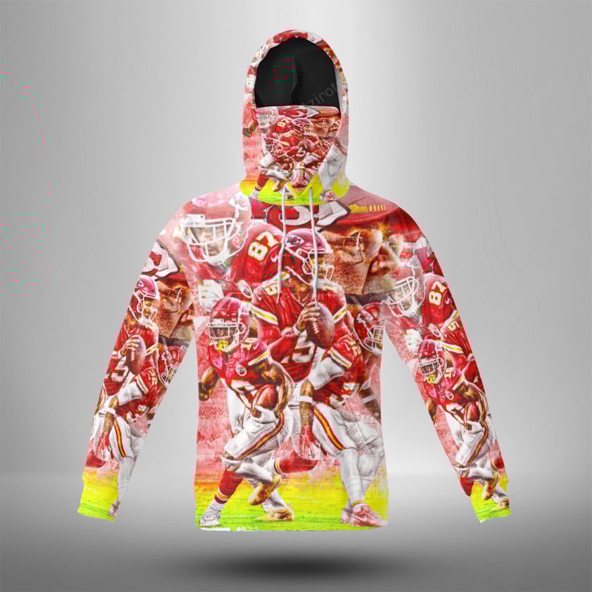 Kansas City Chiefs Team V13 3D Mask With Hoodie For Men And Women Nfl Fans Gear