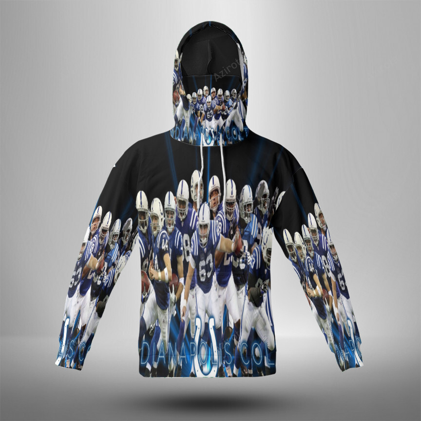 Indianapolis Colts All Players2 3D Mask With Hoodie For Men And Women Nfl Fans Gear