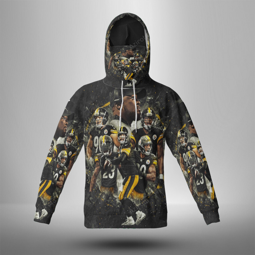 Pittsburgh Steelers Players Team M1 3D Mask With Hoodie For Men And Women Nfl Fans Gear