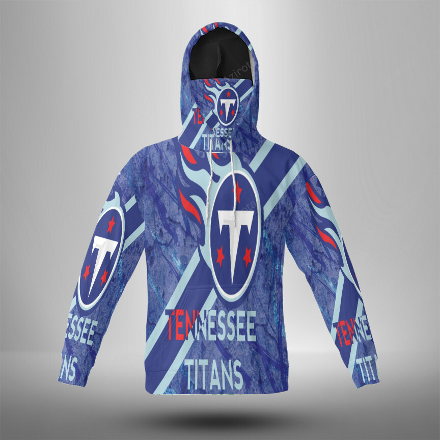 Tennessee Titans Emblem V2 3D Mask With Hoodie For Men And Women Nfl Fans Gear